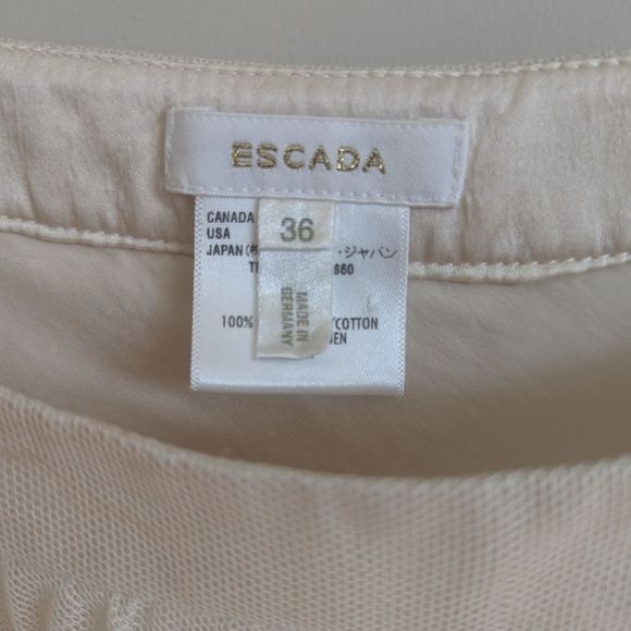 Cream cotton and silk Escada circle skirt 36 / S - Picture 9 of 14